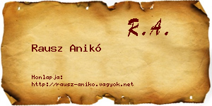 Rausz Anikó névjegykártya